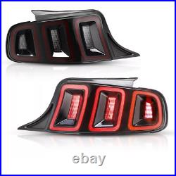 LED Sequential Tube Tail Lights For 2010-2014 Ford Mustang Brake Lamps Red Pair