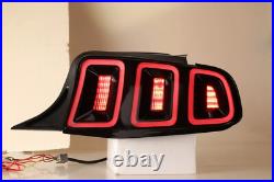 LED Sequential Tube Tail Lights For 2010-2014 Ford Mustang Brake Lamps Red Pair