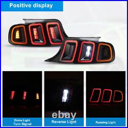 LED Sequential Tube Tail Lights For 2010-2014 Ford Mustang Brake Lamps Red Pair