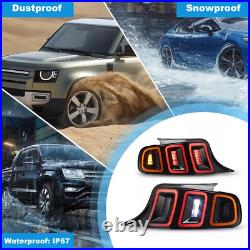 LED Sequential Tube Tail Lights For 2010-2014 Ford Mustang Brake Lamps Red Pair