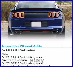 LED Sequential Tube Tail Lights For 2010-2014 Ford Mustang Brake Lamps Red Pair LED Sequential Tube Tail Lights For 2010-2014 Ford Mustang Brake Lamps Red Pair