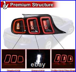 LED Smoke Tail Lights For 2010-2014 Ford Mustang Sequential Turn Signal Lamps