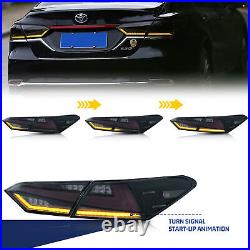 LED Smoke Tail Lights For Toyota Camry 2018-2022 Sequential Animation Rear Lamp