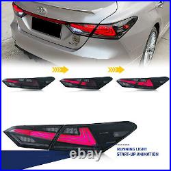 LED Smoke Tail Lights For Toyota Camry 2018-2022 Sequential Animation Rear Lamp