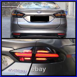 LED Smoked Tail Lights For 2013-2016 Ford Fusion Rear Lamps Assembly