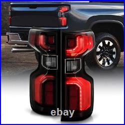 LED Smoked Tail Lights For 2019 20-2023 Chevy Silverado 1500 Incandescent Rear