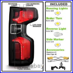 LED Smoked Tail Lights For 2019 20-2023 Chevy Silverado 1500 Incandescent Rear