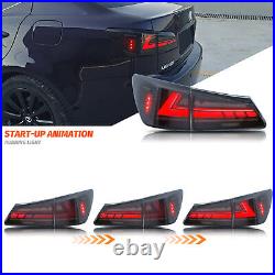 LED Smoked Tail Lights For Lexus IS250 IS350 ISF 2006-2013 Sequential Rear Lamps