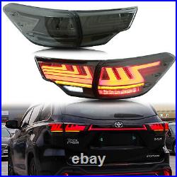 LED Smoked Tail Lights For Toyota Highlander 2015-2020 Rear Lamps Assembly