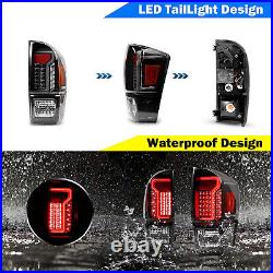 LED Tail Light for 2016-2023 Toyota Tacoma Grey DRL Light Rear Brake Lamps Pair