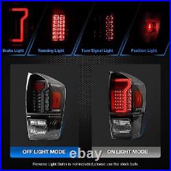 LED Tail Light for 2016-2023 Toyota Tacoma Grey DRL Light Rear Brake Lamps Pair