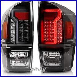 LED Tail Light for 2016-2023 Toyota Tacoma Grey DRL Light Rear Brake Lamps Pair