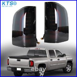 LED Tail Lights Assembly Fit For 2007-2013 Chevy Silverado Black Lamp Left+Right