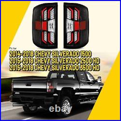 LED Tail Lights Assembly Pair For 2014-2018 Chevy Silverado 1500 2500 HD 3500 HD