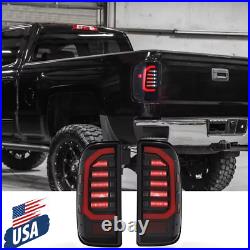 LED Tail Lights Black Smoke For 2014-2018 Chevy Silverado 1500 2500 HD 3500 HD