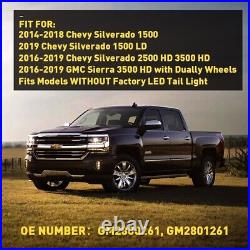 LED Tail Lights Black Smoke For 2014-2018 Chevy Silverado 1500 2500 HD 3500 HD