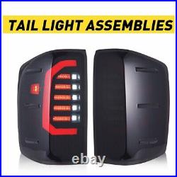 LED Tail Lights Black Smoke For 2014-2018 Chevy Silverado 1500 2500 HD 3500 HD