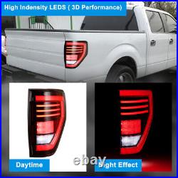 LED Tail Lights Brake Lamp For 2009-2014 Ford F150 Pickup Sequential Turn Signal