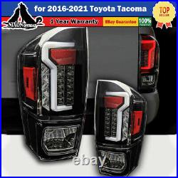 LED Tail Lights Brake Rear Lamps Pair for 2016-2021 Toyota Tacoma Clear Lens