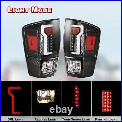 LED Tail Lights Brake Rear Lamps Pair for 2016-2021 Toyota Tacoma Clear Lens