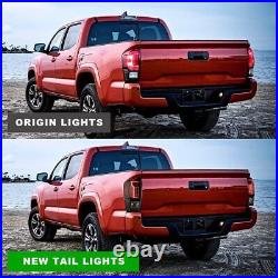 LED Tail Lights Brake Rear Lamps Pair for 2016-2021 Toyota Tacoma Clear Lens