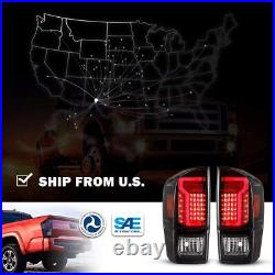 LED Tail Lights Brake Rear Lamps Pair for 2016-2021 Toyota Tacoma Clear Lens