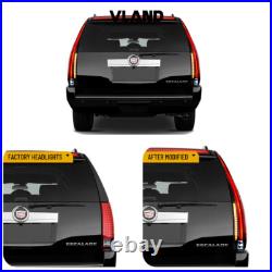 LED Tail Lights Cadillac Style Fit 2007-2014 Chevy Suburban 1500 Tahoe GMC Yukon