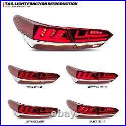 LED Tail Lights FOR Toyota Camry 2018-UP Start Up Animation Red Rear Lamps
