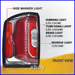 LED Tail Lights Fit For 2016-2018 GMC Sierra Rear brake Stop Lamps Left+Right