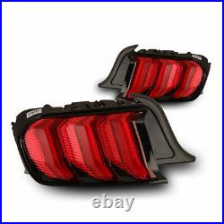 LED Tail Lights For 15-20 Ford Mustang Sequential Turn Signal Lamp DRL Black Red