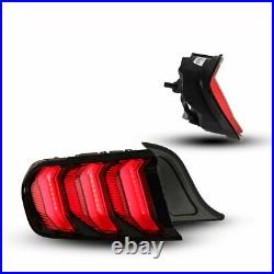 LED Tail Lights For 15-20 Ford Mustang Sequential Turn Signal Lamp DRL Black Red