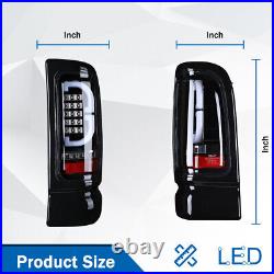 LED Tail Lights For 1994-2001 Dodge Ram 1500/2500/3500 Clear Len Rear Brake Lamp