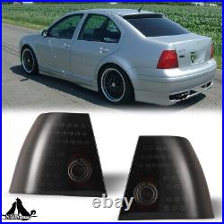 LED Tail Lights For 1999-2005 Volkswagen Jetta Black Rear Brake Lamps Smoke Pair