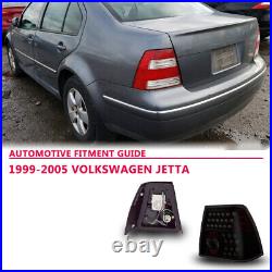 LED Tail Lights For 1999-2005 Volkswagen Jetta Black Rear Brake Lamps Smoke Pair