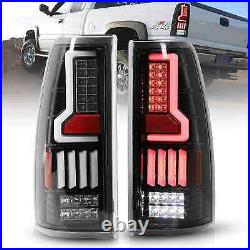 LED Tail Lights For 1999-2006 Chevy Silverado 1500 99-02 GMC Sierra Black Clear