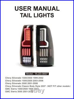 LED Tail Lights For 1999-2006 Chevy Silverado / 99-02 GMC Sierra 1500 2500 3500