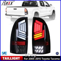LED Tail Lights For 2005-2015 Toyota Tacoma Black Clear Rear Brake Signal Lamps