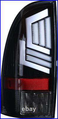 LED Tail Lights For 2005-2015 Toyota Tacoma Black Clear Rear Brake Signal Lamps