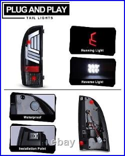 LED Tail Lights For 2005-2015 Toyota Tacoma Black Clear Rear Brake Signal Lamps