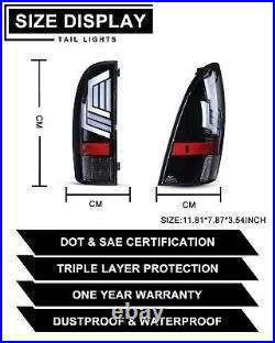 LED Tail Lights For 2005-2015 Toyota Tacoma Black Clear Rear Brake Signal Lamps