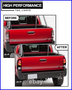 LED Tail Lights For 2005-2015 Toyota Tacoma Black Clear Rear Brake Signal Lamps