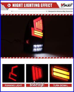 LED Tail Lights For 2005-2015 Toyota Tacoma Black Clear Rear Brake Signal Lamps