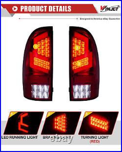 LED Tail Lights For 2005-2015 Toyota Tacoma Chrome Red Sequential Brake Lamp L&R