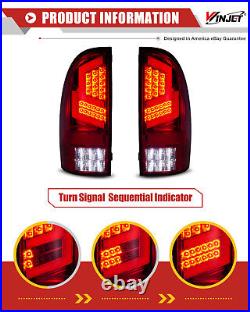 LED Tail Lights For 2005-2015 Toyota Tacoma Chrome Red Sequential Brake Lamp L&R