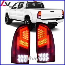 LED Tail Lights For 2005-2015 Toyota Tacoma Rear Red Brake Turn Signal Lamps