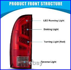 LED Tail Lights For 2005-2015 Toyota Tacoma Rear Red Brake Turn Signal Lamps