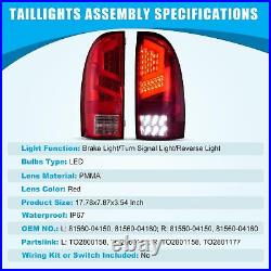 LED Tail Lights For 2005-2015 Toyota Tacoma Rear Red Brake Turn Signal Lamps