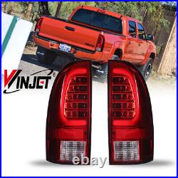 LED Tail Lights For 2005-2015 Toyota Tacoma Red Lens Rear Signal Brake Stop Lamp