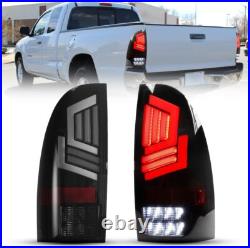LED Tail Lights For 2005-2015 Toyota Tacoma Turn Signal Lamps Black Smoked PAIR