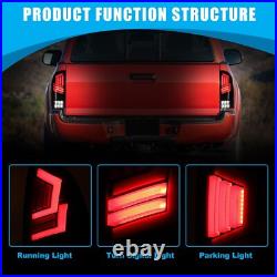 LED Tail Lights For 2005-2015 Toyota Tacoma Turn Signal Lamps Black Smoked PAIR